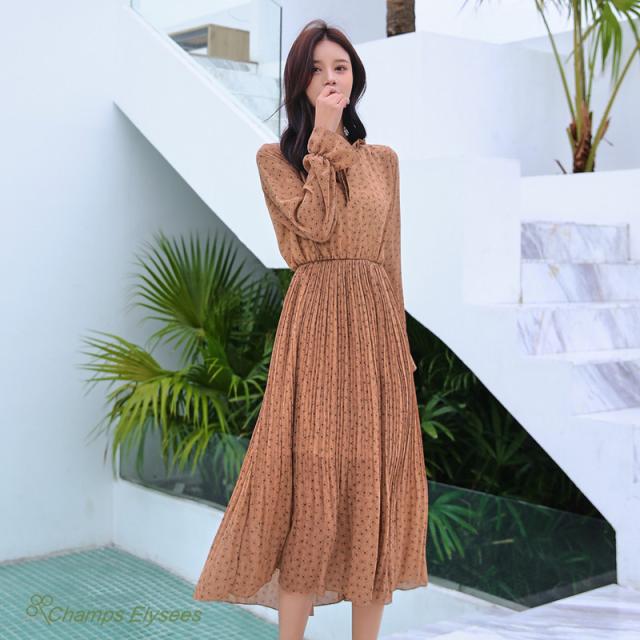 マキシワンピースレディース 夏秋服 Popな柄シフォンワンピース 長袖 ゆったりaラインワンピース シンプル 着痩せ 上品 ワンピース 代3の通販はau Pay マーケット Champs Elysees