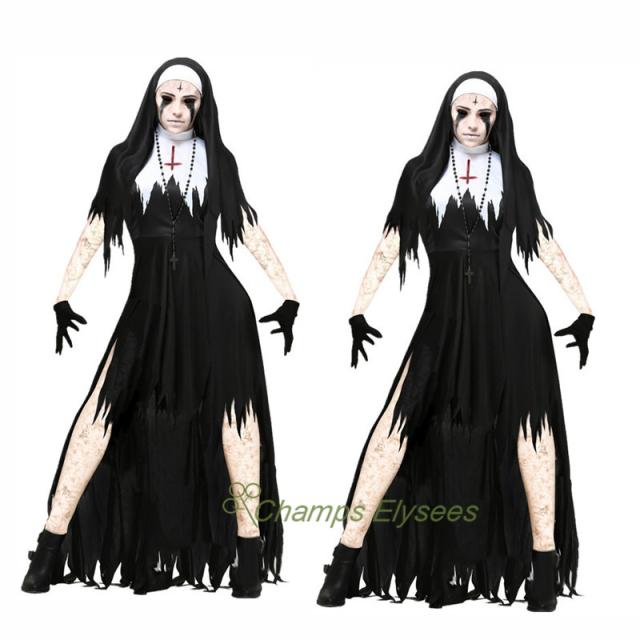 コスプレ コスチューム ハロウイン 女性用 幽霊 ワンピース 修道女 演出用 ヴァンパイア 衣装 キャラクター 舞台衣装 イベント パフォーの通販はau Pay マーケット Champs Elysees