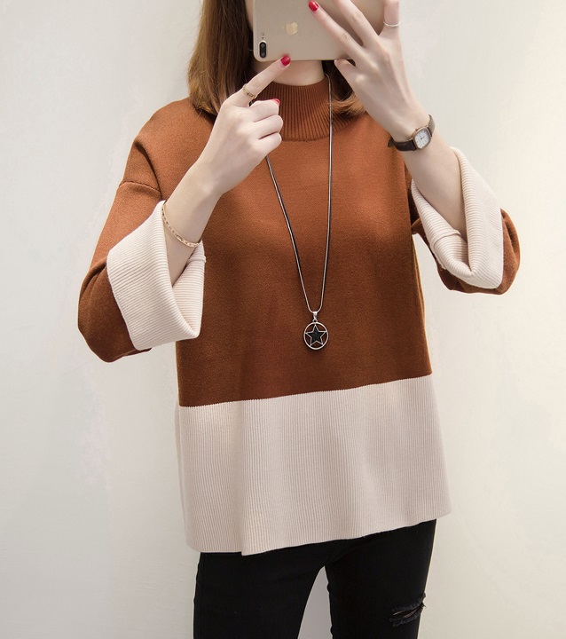 バイカラーニット レディース ニット カジュアル ロング丈 ボトルネック バイカラー 暖かい 大きいサイズ トップスの通販はau Pay マーケット Keysfashion
