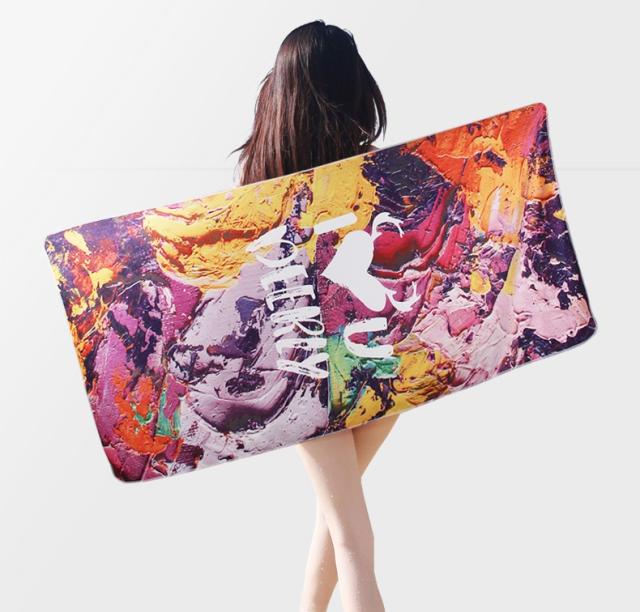 カラフルでキュートなビーチタオル 日焼け止め かわいい 大判 ラージサイズ スクエア カラフル 吸水性 携帯 レディース 水着の通販はau Wowma Keysfashion