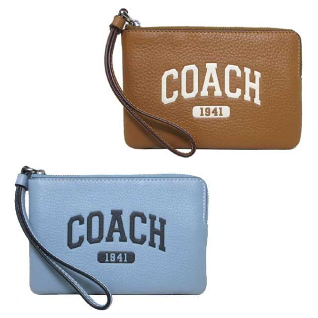 コーチ ポーチ COACH バーシティ コーナージップリストレット L