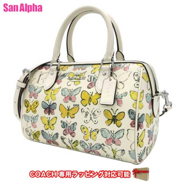 コーチ バッグ ハンドバッグ COACH バタフライ プリント ローワン サッチェルバッグ 斜め掛け 2WAY CAK07 SVCAH (チョーク×マルチカラー) アウトレット レディース