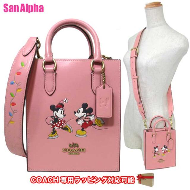 コーチ バッグ ショルダーバッグ COACH X DISNEY コーチ × ディズニー ミッキー ミニー アイススケートモチーフ ノース/サウス ミニ トート 2WAY 斜め掛け CN023 B4OFE(ライトブラッシュマルチ) コラボ商品 アウトレット レディース