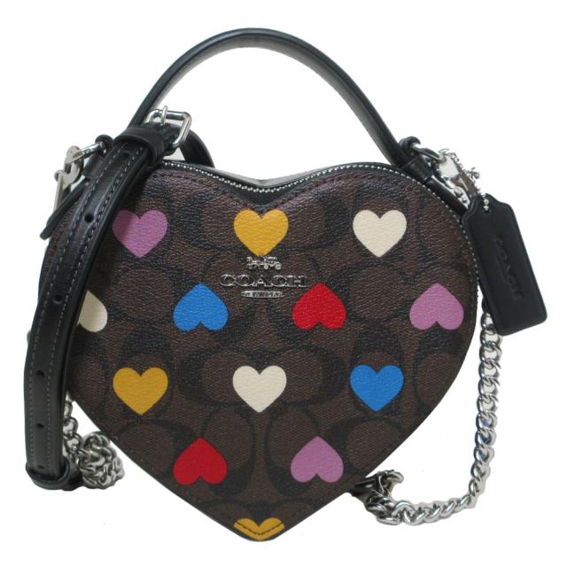 コーチ バッグ ショルダーバッグ COACH シグネチャー ハート プリント ハート クロスボディ 斜め掛け CP022 SVN2R (ブラウン×ブラック×マルチカラー) アウトレット レディース