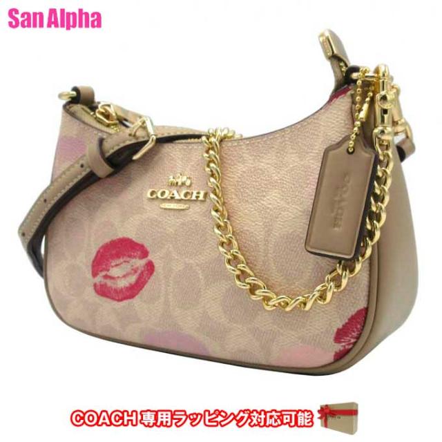 コーチ バッグ ショルダーバッグ COACH テリ ミニ シグネチャー リップ プリント ロゴメタル 2WAY 斜め掛け CZ943 IMSAS (サンドマルチ) アウトレット レディース