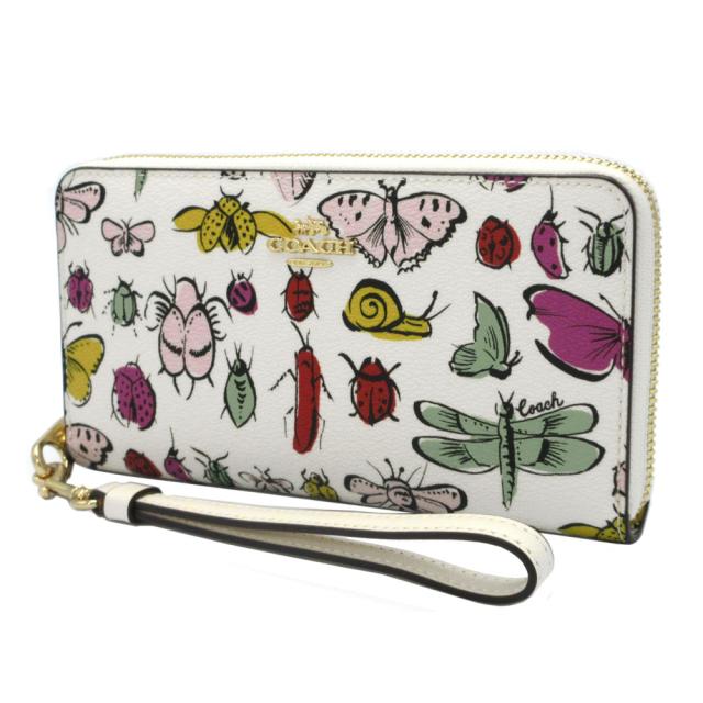 コーチ 財布 長財布 COACH レザー クリーチャープリント アコーディオン ジップアラウンドウォレット アウトレット CR931 IMCAH (チョークマルチ) レディース
