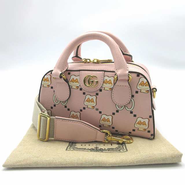 グッチ バッグ ハンドバッグ GUCCI レザー GGマーモント アニマル プリント アンジェラ・グエン Pikarar アートワーク コラボ  KAWAII 2WAY 斜め掛け ミニボストン 724606 (ピンク系マルチ) ブティックライン レディースの通販はau PAY マーケット -  SanAlpha | au PAY ...