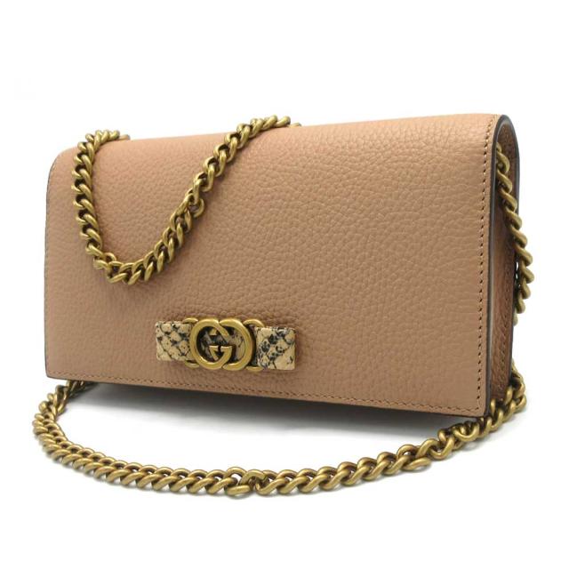 グッチ GUCCI インターロッキングG チェーンショルダーバッグ レザー ブラック 510304 レディース 中古