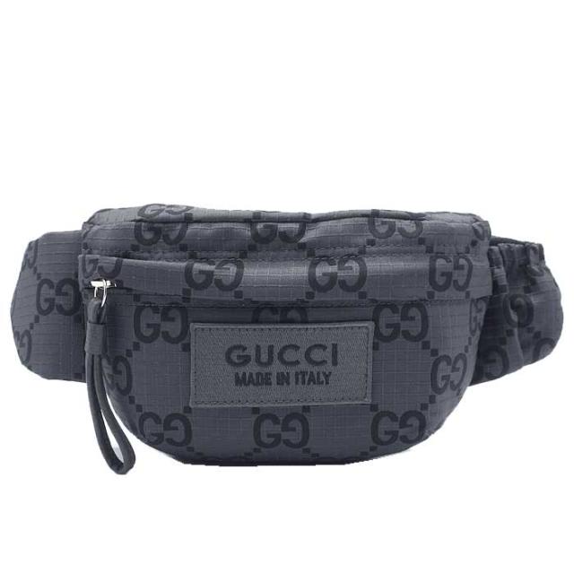 グッチ バッグ ショルダーバッグ GUCCI リップストップキャンバス ロゴ刺繍 ビッグGG ベルトバッグ ウエストポーチ 767934 (ダークグレー系) ブティックライン メンズ グッチ バッグ ショルダーバッグ GUCCI リップストップキャンバス ロゴ