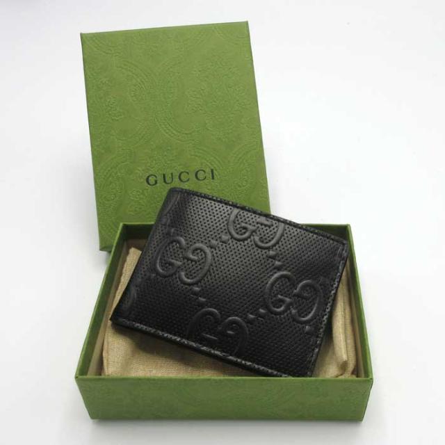 グッチ 財布 二つ折り財布 (小銭入れ無し) GUCCI GG エンボス ミニ財布