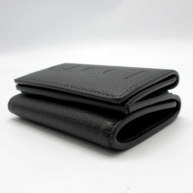 グッチ 財布 三つ折り財布 GUCCI レザー エンボスロゴ ミニウォレット