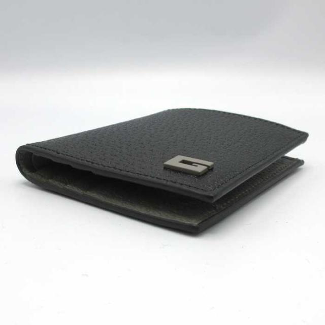 GUCCI 折り財布 ブラック レザー GUCCI ロゴ 二つ折りウォレット ・ブラック レザー | GUCCI公式