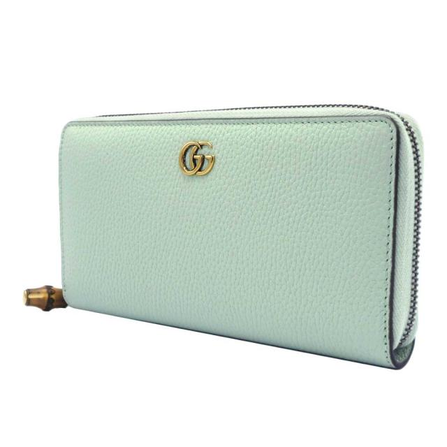 グッチ 財布 長財布 GUCCI バンブー トップ ダブルG ロング ウォレット ジップ アラウンド 739499 (ライトミント系) アウトレット レディース
