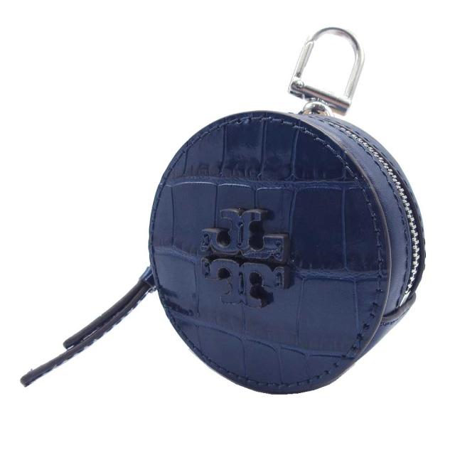 トリーバーチ 財布 ポーチ TORY BURCH ティア クロコ調レザー エンブレムモチーフ ポーチ ナスカン付き 153391 0924 400 (ネイビー系) アウトレット レディース