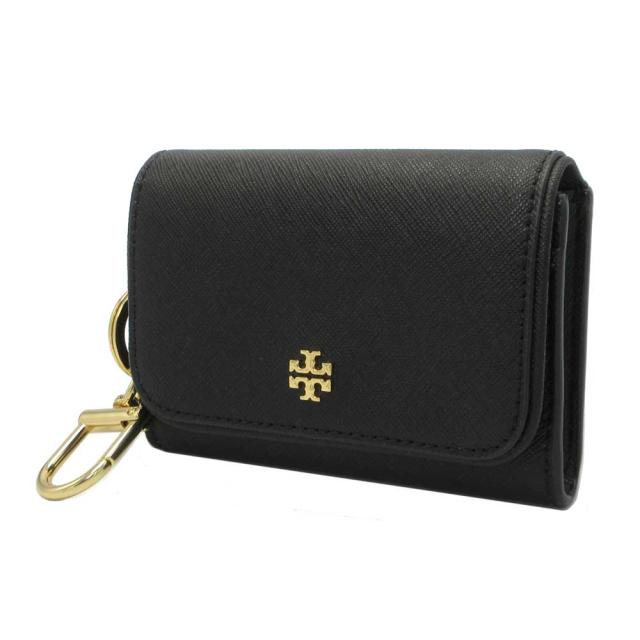 トリーバーチ ケース カードケース TORY BURCH エマーソン フラップ カードケース キーフック付き 157146 1123 001(ブラック) アウトレット レディース