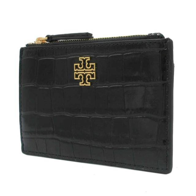 トリーバーチ カードケース TORY BURCH ブリテン クロコ調 エンボスレザー ジップ カードホルダー 141067 1122 001 (ブラック) アウトレット レディース