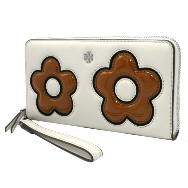 トリーバーチ 財布 長財布 TORY BURCH エマーソン フローラル アップリケ リストレット ジップ コンチネンタル ウォレット 157609 0224 250 (ライトクリーム) アウトレット レディース