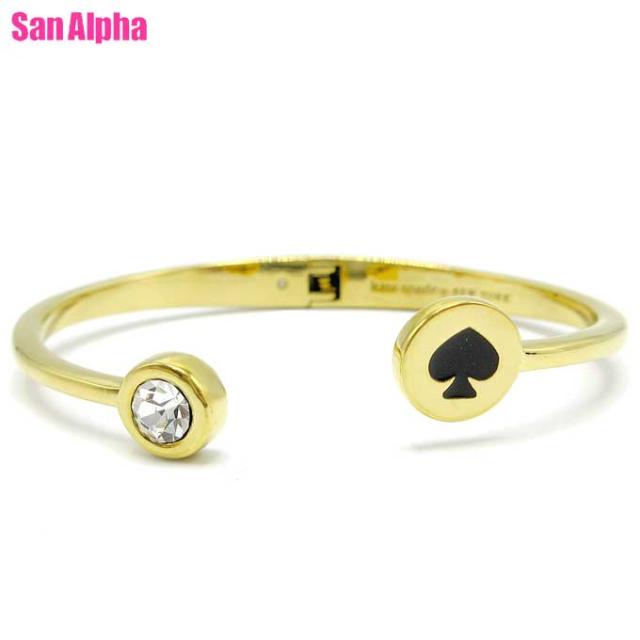 ケイトスペード アクセサリー kate spade ストップ ザ スペード オープン ヒンジ ビジュー バングル O0RU1340 001 (ブラック×ゴールド) レディース 【メール便(ネコポス)】の通販は