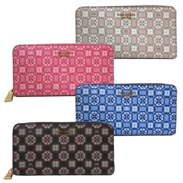 ケイトスペード 財布 長財布 kate spade PVC スペードフラワー モノグラム ジップ アラウンド コンチネンタル ウォレット ラウンドファスナー K8937 アウトレット レディース