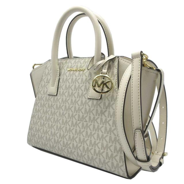 マイケル・コース バッグ ハンドバッグ MICHAEL KORS アヴリル レザー MKシグネチャー スモール サッチェル MKロゴモチーフ ロゴメタル 2WAY 斜め掛け 35F4G4VS1B LT CRM MULTI (ライトクリームマルチ) アウトレット レディース