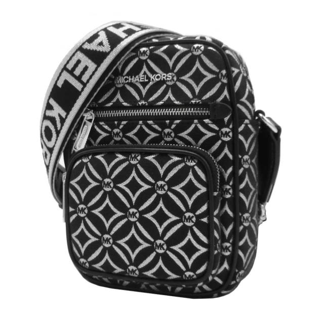 マイケルコース バッグ ショルダーバッグ MICHAEL KORS ジェットセット アイテム メタリック ロゴ ジャカード ミディアム ダッフルクロスボディ 斜め掛け 35F4STTC2J BLK/SILVER (ブラック×シルバー) アウトレット