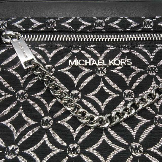 マイケルコース バッグ ショルダーバッグ MICHAEL KORS ジェットセット アイテム ラージ ジャカード メタリック ロゴ ジップチェーン 斜め掛け 35F4STTC9J BLK/SILVER (ブラック×シルバー) アウトレット レディース マイケルコース バッグ ショルダーバッグ MICHAEL KORS ジェットセット