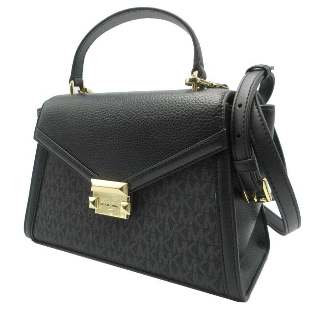 マイケルコース バッグ ハンドバッグ MICHAEL KORS ホイットニー PVC ミディアム フラップ 2WAY サッチェル 斜め掛け 35R4GWHS2B BLACK (ブラック) アウトレット レディース