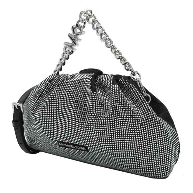 マイケルコース バッグ ショルダーバッグ MICHAEL KORS ノラ スモール クリスタル ウォッシュドデニム チェーン クラッチ 3WAY 斜め掛け 35T4S7NC0C BLACK (ブラック) アウトレット レディース の通販は