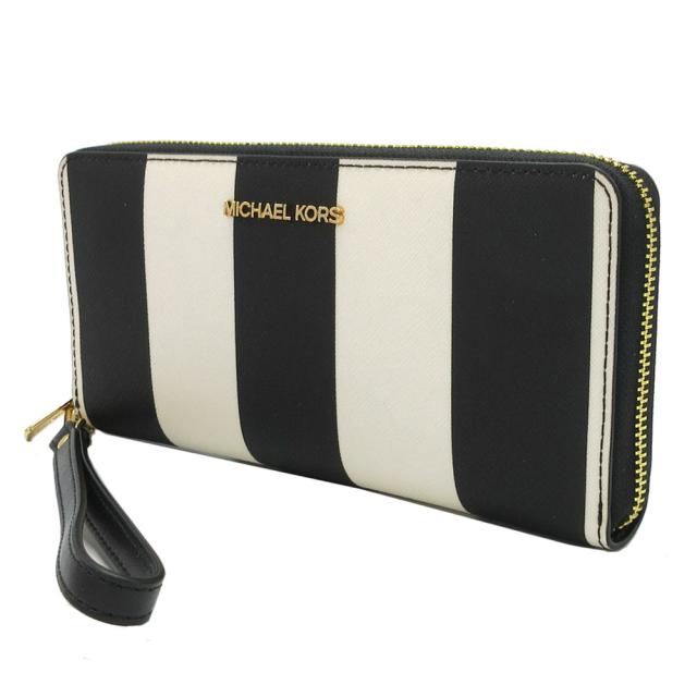 MK 長財布 黒 赤ストライプ MK 長財布 黒 赤ストライプ MICHAEL KORS ストライプ長財布