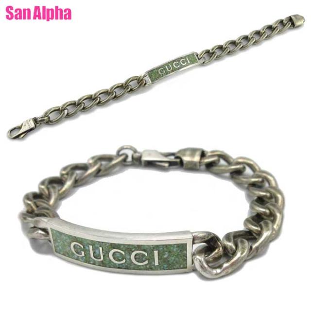 グッチ ブレスレット アクセサリー GUCCI ロゴエナメルプレート ゴル