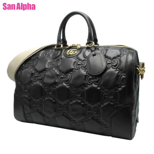 グッチ バッグ ハンドバッグ GUCCI GG マトラッセ ボストンバッグ 2WAY 斜め掛け 700762 (ブラック) ブティックライン メンズ レディース  【ラッピング対象外】