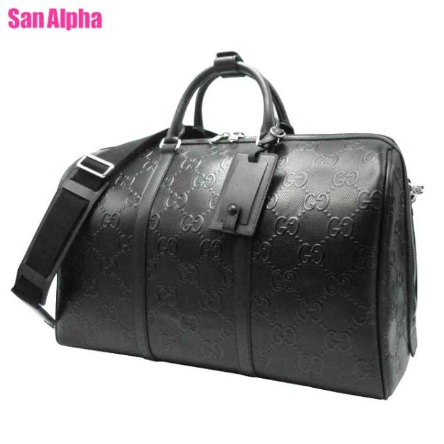 グッチ バッグ ハンドバッグ GUCCI GG エンボス ボストンバッグ 2WAY 斜め掛け 725282 (ブラック) ブティックライン メンズ レディース  【ラッピング対象外】