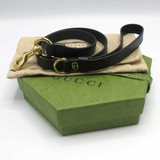 グッチ ペット用 GUCCI インターロッキング G レザー ペット リード お
