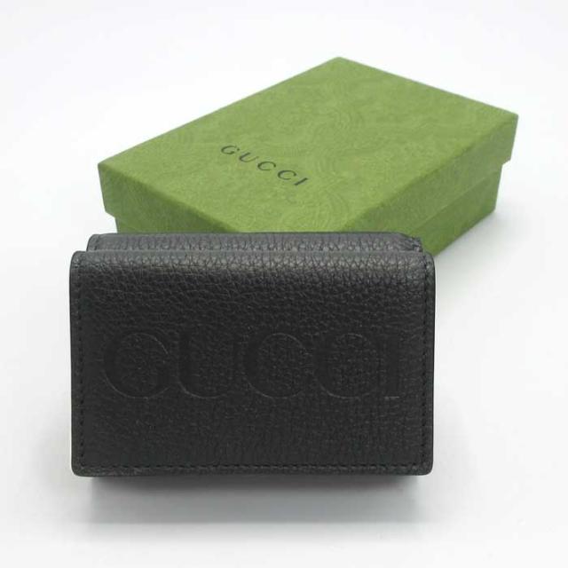 グッチ 財布 三つ折り財布 GUCCI レザー エンボスロゴ ミニウォレット