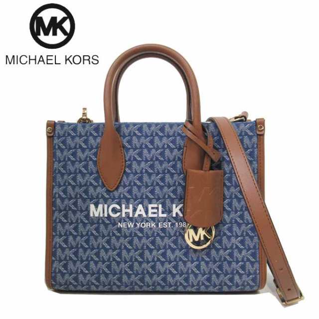 マイケルコース バッグ トートバッグ MICHAEL KORS ミレラ MKシグネチャー デニムキャンバス スモール 2WAY ショッパークロスボディ  斜め｜au PAY マーケット