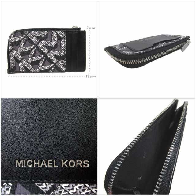 マイケルコース 財布 コインケース メンズ 36F1LCOE6B BLK/WHT MLTI PVC L字ファスナー 小銭入れ クーパー Michael  Kors アウトレット 【｜au PAY マーケット