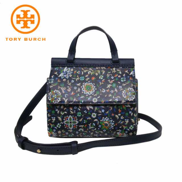 トリーバーチ アウトレット TORY BURCH ショルダーバッグ 66281-0120-437 レザー フラワー/花柄 ブロック ミニ サッチェル / ポシェット BLOCK-T MINI SATCHEL / NAVY SOLEIL/437(ネイビー系×マルチカラー)の通販は