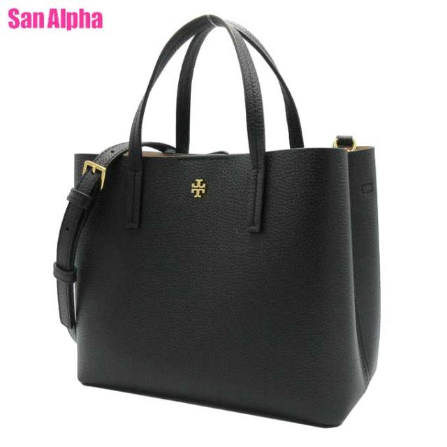 トリーバーチ バッグ トートバッグ TORY BURCH ブレイク スモールトート シンボルロゴメタル 2WAY 斜め掛け 85985 0821 006 (ブラック×デボンサンド) アウトレット レディース