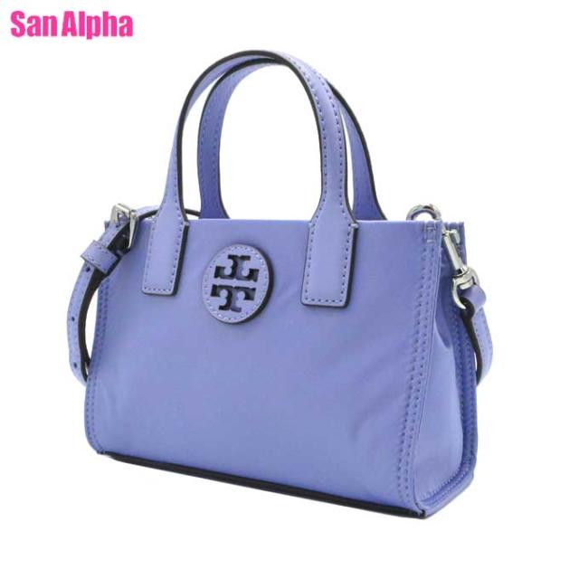トリーバーチ バッグ ショルダーバッグ TORY BURCH ナイロン ロゴ エラ ミニ トート ミニバッグ 2WAY 斜め掛け 164351 1124 500 (ペイルアイリス) レディース