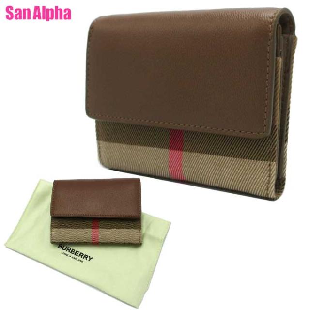 バーバリー 財布 三つ折り財布 BURBERRY VIA MANZONI チェック ウォレット 8084534 EARTH (ブラウン系×ベージュ系マルチ) アウトレット レディース