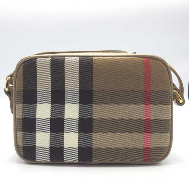 バーバリー バッグ ショルダーバッグ BURBERRY LONDON コットン レザー チェック柄 スモール カメラバッグ 斜め掛け 8085076 CHESTNUT BEIGE (チェスナット×ベージュ) アウトレット レディース バーバリー バッグ ショルダーバッグ BURBERRY LONDON コットン レザー