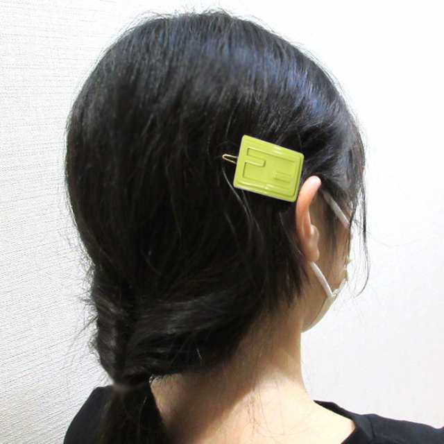 フェンディ キッズ アクセサリー ヘアクリップ FENDI KIDS ロゴ JFP403 AMRG F0L89(ワサビ) 子供用 大人OK ブティック