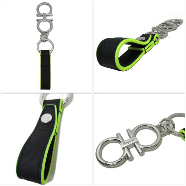 フェラガモ Salvatore Ferragamo キーリング キーホルダー メンズ 660937 0007 0539 ダブル ガンチーニ 金具 レディース フェラガモ Salvatore Ferragamo キーリング キーホルダー メンズ