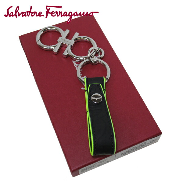 フェラガモ Salvatore Ferragamo キーリング キーホルダー メンズ 660937 0007 0539 ダブル ガンチーニ 金具 レディース