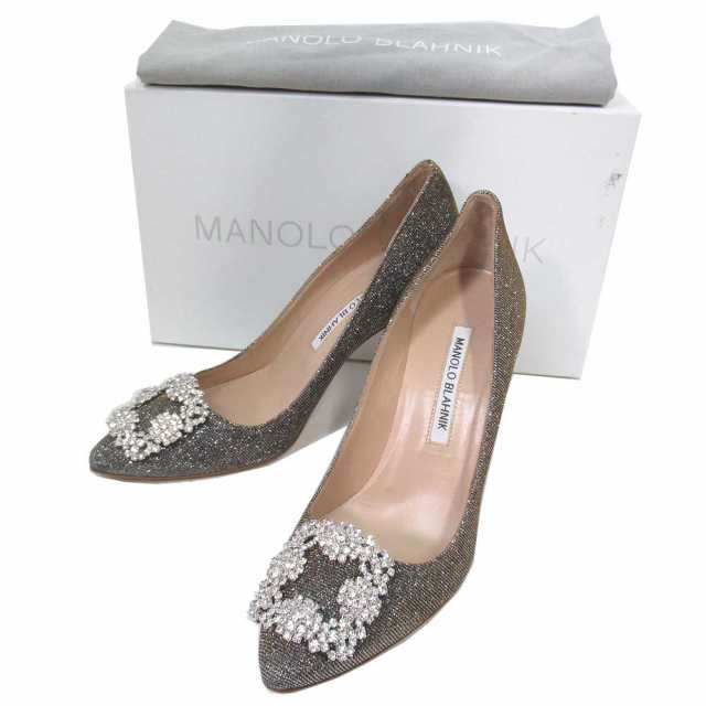 MANOLO BLAHNIK] HANGISI 105 ゴールドグリッターパンプス (Manolo 
