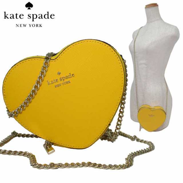 ケイトスペード kate spade ミニハートショルダーバッグ　イエロー　黄色