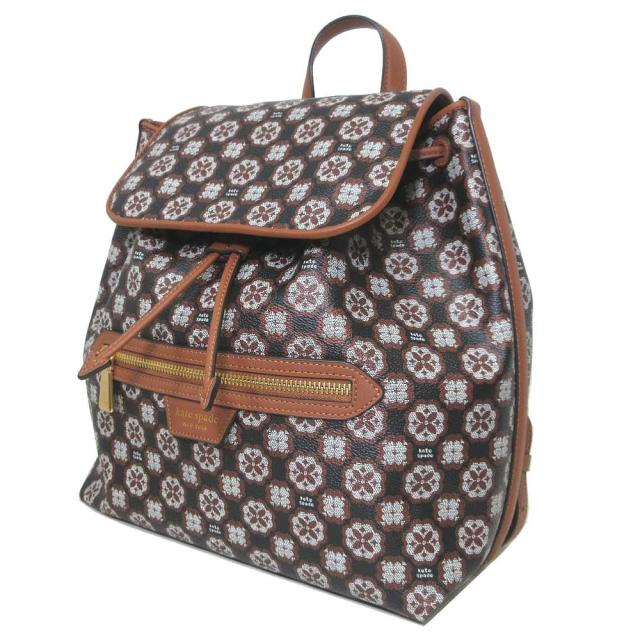 ケイトスペード バッグ リュック kate spade フラワー モノグラム コーテッド キャンバス ミア ミディアム フラップ バックパック K9028 レディース