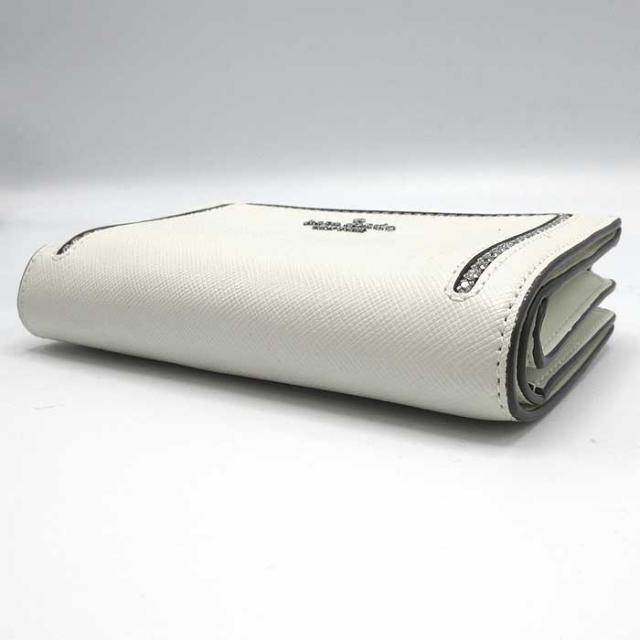 ケイトスペード ニューヨーク 財布 二つ折り財布 kate spade NEW YORK マディソン レザー クリスタル ミディアム コンパクト ウォレット パスケース付き ロゴメタル KJ053 100 (メレンゲ) アウトレット レディース ケイトスペード ニューヨーク 財布 二つ折り財布 kate spade NEW YORK