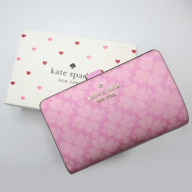 【新品】箱付き ケイトスペード 財布 二つ折り財布 スペードフラワー ピンク kate spade NEW YORK（ケイト・スペード ニューヨーク） 並行輸入