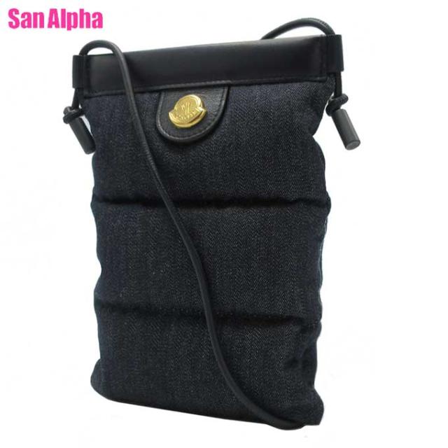 モンクレール バッグ ショルダーバッグ MONCLER モンクレ キャンバス パフィース マホケース スマホショルダー 6B00001 M4042 77A(デニム系) アウトレット レディース